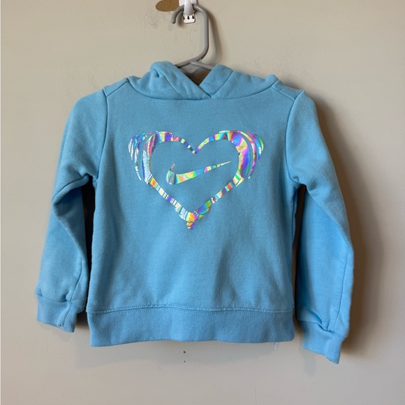Nike Other - Nike Kids Blue Hoodie with Multicolor Heart